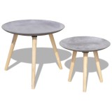 Set măsuțe de cafea, 2 piese, 55 și 44 cm, gri
