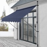 Copertina protectie solara Toronto albastru inchis 400 x 120 x 220-309 cm [pro.tec] HausGarden Leisure