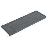 Cumpara ieftin Covorase pentru scari, 15 buc., 65x21x4 cm, gri deschis si albastru, cu margini dreptunghiulare