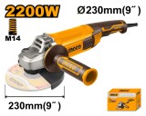 Cumpara ieftin Flex Polizor Unghiular 2200W 230mm, 6600rpm, Ingco AG220018