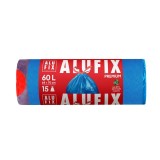 Saci menajeri cu banda 60 L 64 x 70 cm LDPE albastri 15 buc/rola