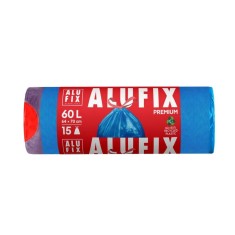Saci menajeri cu banda 60 L 64 x 70 cm LDPE albastri 15 buc/rola