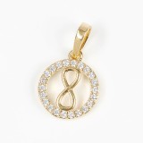 Pandantiv placat cu aur 14 k rotund cu infint
