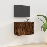VidaXL Dulap TV montat pe perete, stejar fumuriu, 57x34,5x40 cm