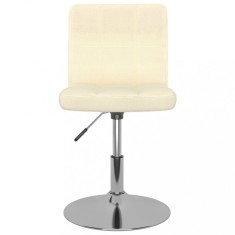 vidaXL Scaun de bucătărie pivotant, crem, material textil