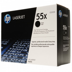 Toner CE255X black original HP55X de capacitate mare foto