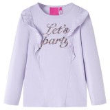 Tricou pentru copii cu m&acirc;neci lungi, lila, 140, vidaXL