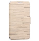 Husa tip carte cu stand alba (Wood Grain) pentru Samsung Galaxy S5 G900, Cu clapeta, Piele Ecologica