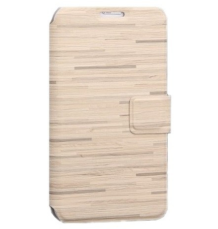 Husa tip carte cu stand alba (Wood Grain) pentru Samsung Galaxy S5 G900