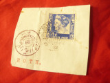 Timbru Indiile Olandeze R.Wilhelmina 1934 ,val.15C albastru ,pe fragment ,stamp, Stampilat