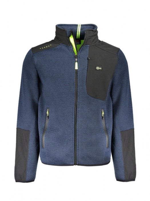 Jachetă sport bărbați cu guler &icirc;nalt și logo, Bleumarin &icirc;nchis, XL