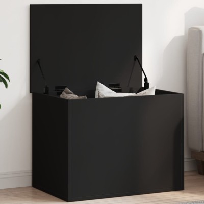 vidaXL Cutie de depozitare, negru, 60x42x46 cm, lemn prelucrat foto