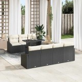 Cumpara ieftin Set de canapele pentru grădină cu pernă 8 pcs negru și crem