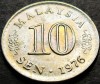 Moneda 10 SEN - MALAEZIA, anul 1976 * cod 1988, Asia