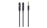 Cablu Audio Splitter Stereo Cablexpert, Jack 3.5mm Tata la 2x 3.5mm Mama, 20cm, Negru