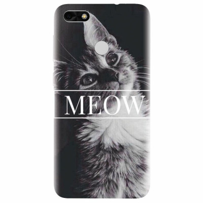 Husa silicon pentru Huawei P9 Lite, Meow Cute Cat foto