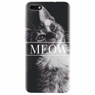 Husa silicon pentru Huawei Y6 Pro 2017, Meow Cute Cat foto