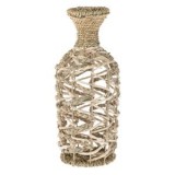 Vază Decorativă Impletită din Paie și Metal &ndash; Design Exotic, CMCLASS