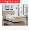 Pat Silver 180x200 cm Tapitat Catifea Crem Somiera Inclusa