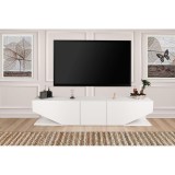 Cumpara ieftin Comoda Tv Elegant cu 3 usi, Alb, 180x40x30 cm