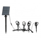 Set 4 lampi de gradina cu panou solar 2.5W/6V si baterie 3.7V/1.8Ah IP65 Breckner Germany