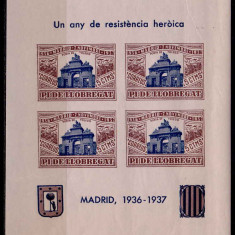 Catalonia 1937 colita-Spania razboiul civil,em. locala Porta Toledo maro/ver,MNH
