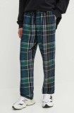 Vans pantaloni de bumbac culoarea albastru marin, drept, VN0008KFBVA1