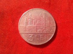 Moneda 3 lei 1966 RSR , metal alb , cal. f.buna