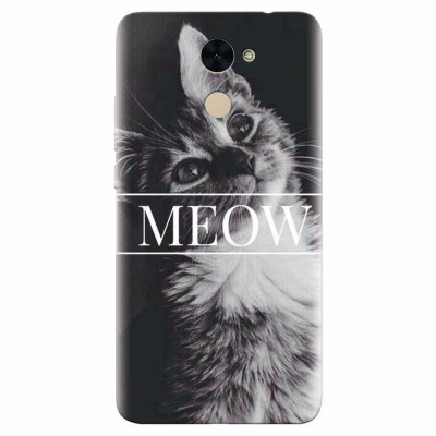 Husa silicon pentru Huawei Y7 Prime 2017, Meow Cute Cat foto