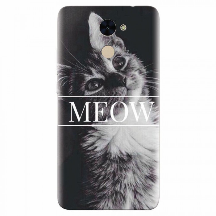 Husa silicon pentru Huawei Y7 Prime 2017, Meow Cute Cat