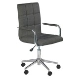 Cumpara ieftin Scaun birou copii HM Gonzo 3, tapiterie stofa, cadru polipropilena, inaltime reglabila, brate tapitate, 90 kg, gri inchis