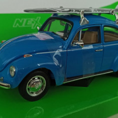 Macheta VW Beetle (Kafer) cu surf (Broscuta) - Welly 1/24 Volkswagen