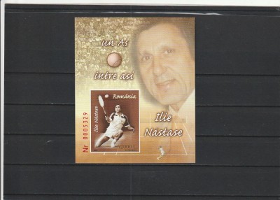 ROMANIA 2004 LP 1665 ILIE NASTASE UN AS INTRE ASI COLITA NEDANTELATA MNH NESTAMP foto