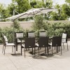 VidaXL Set mobilier de grădină cu perne, 9 piese, negru, poliratan 3185100