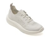 Pantofi sport CLARKS albi, SOLEVANA TIE, din material textil