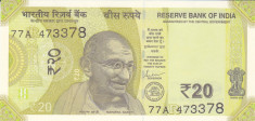 Bancnota India 20 Rupii 2019 - PNew UNC foto