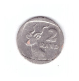 Moneda Africa de Sud 2 rand 1989, stare relativ buna, curata, Cupru-Nichel