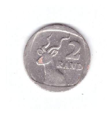 Moneda Africa de Sud 2 rand 1989, stare relativ buna, curata foto