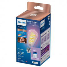 Bec LED RGB inteligent Philips Filament Bulb Clear ST64, Wi-Fi, E27, 6.3W