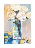 Cumpara ieftin Tablou cu trandafiri galbeni pictat manual, Emotie florala, 60x40cm ulei pe panza in cutit, Valentin Pop