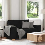 Cumpara ieftin Canapea cu 2 locuri, neagră, 120 cm, material textil