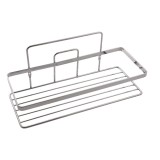 Cumpara ieftin Etajera din metal pentru baie, un raft dreptunghiular cu rama, crom lucios, 27 x 11 cm