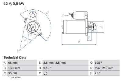 BOSCH 0 986 017 120 starter foto