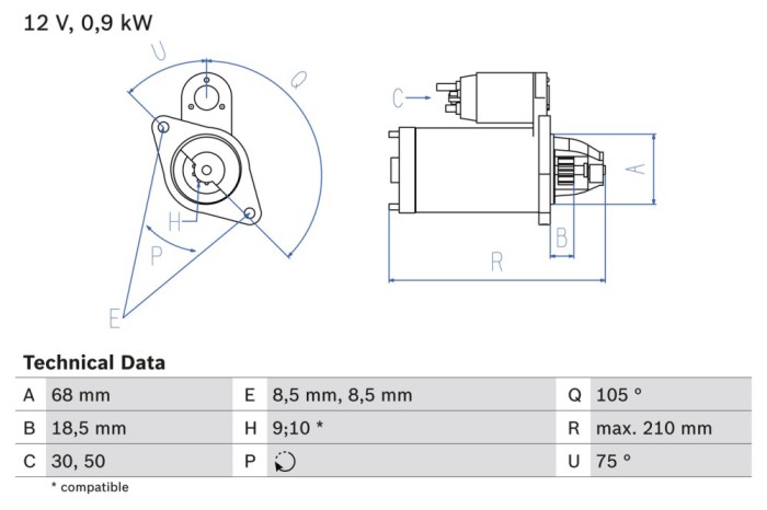 BOSCH 0 986 017 120 starter