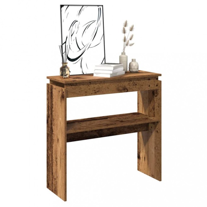 vidaXL Masă consolă, lemn vechi, 80x30x102 cm, PAL 856626