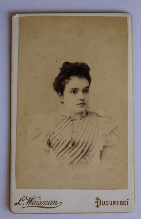 CDV Atelier Romania Bucuresti Bucuresci Bucarest L. Waisman Waismann femeie fata
