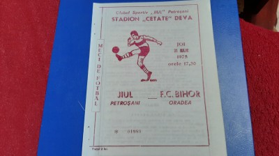 program Jiul - FC Bihor foto