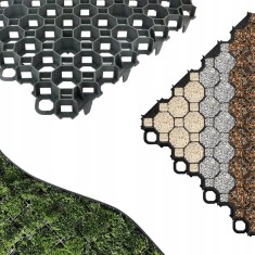 Grila parcare si terasamente 50 x 50 z 4 cm rezistenta 1000 tone negru