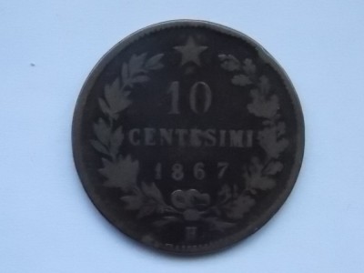 10 CENTESIMI 1867 H ITALIA foto