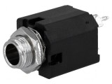 Conector Jack 6,3mm Soclu Mamă Stereo Piste 3 Drept Lipire